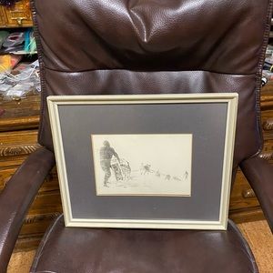 Inuit - Original vintage drawing - signed